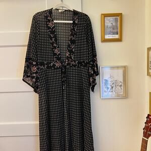 Ember Black/Cream/Orange Boho Robe